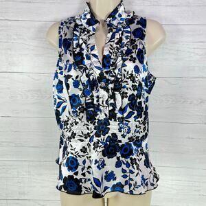 VTG My Michelle y2k Large satin white blue floral babydoll whimsygoth coquette